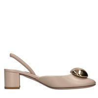 Décolleté slingback in pelle 