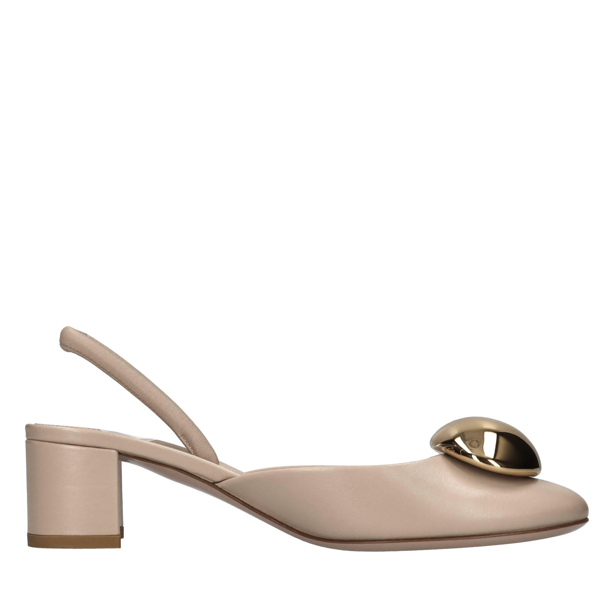 Décolleté slingback in pelle 