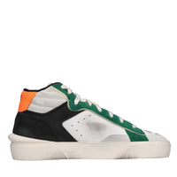 Sneakers in pelle e tessuto 