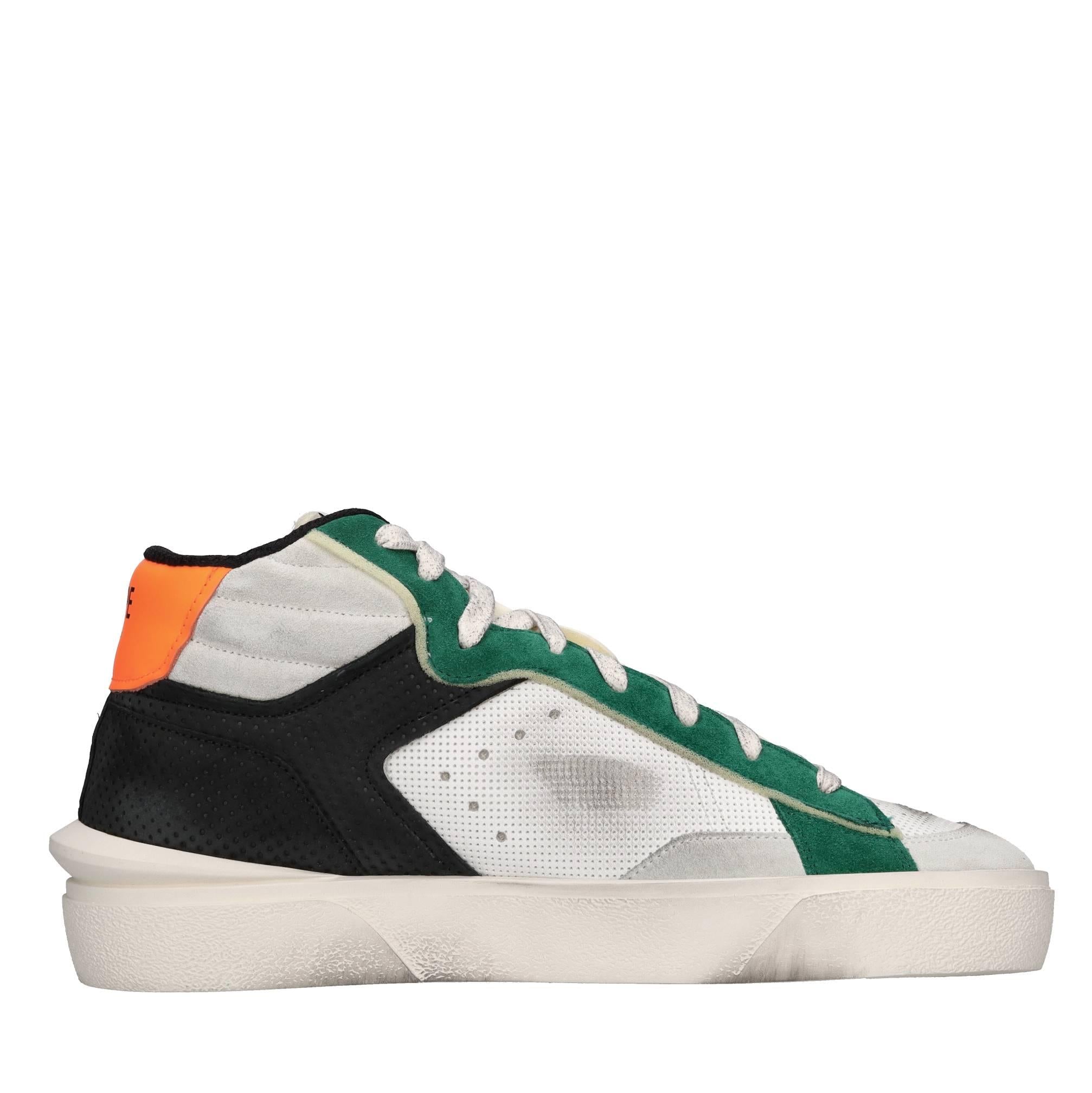 Sneakers in pelle e tessuto 