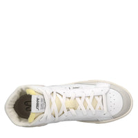 Sneakers in pelle e tessuto 