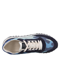 Sneakers in pelle e tessuto 