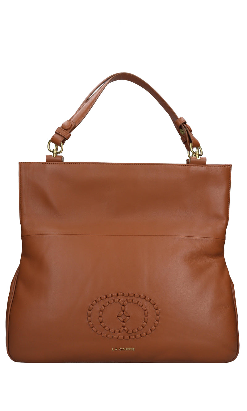 Borsa Woven Logo in pelle 