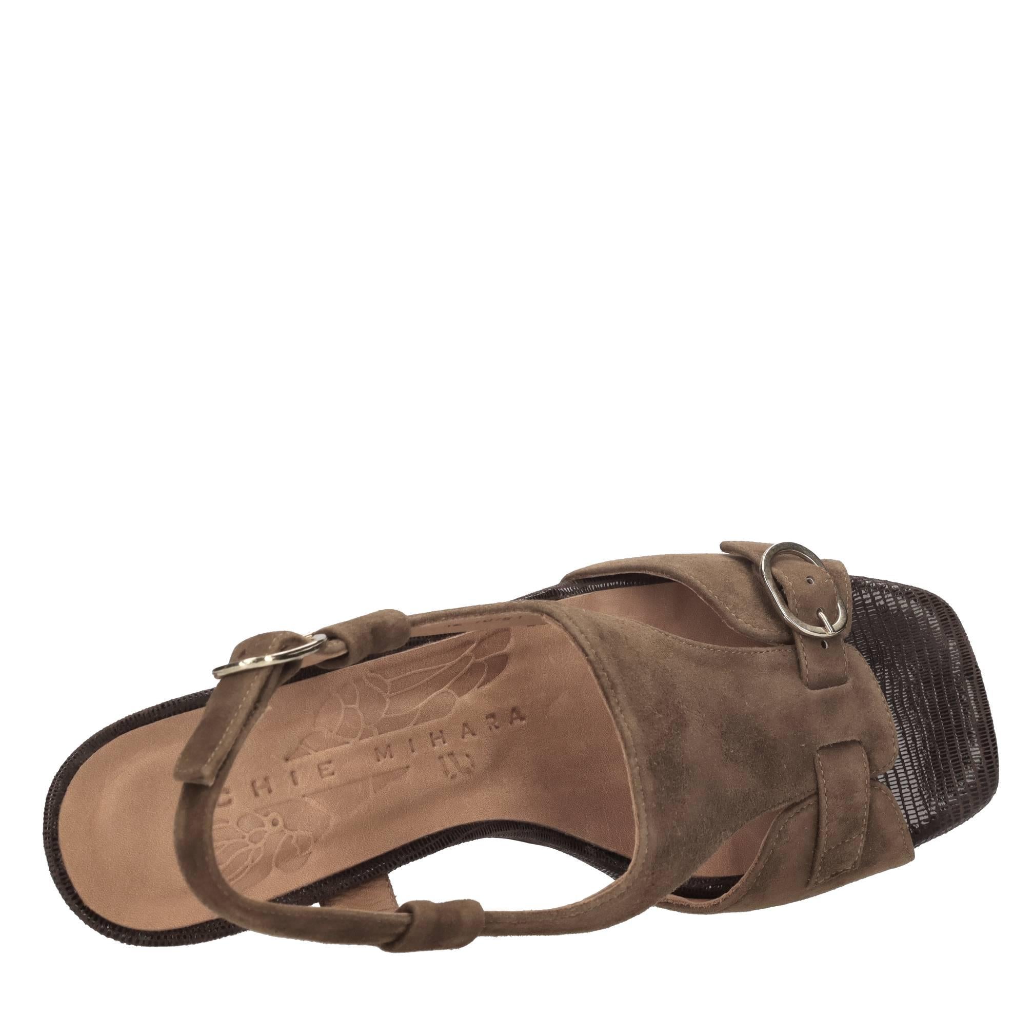 Sandali in camoscio e pelle 