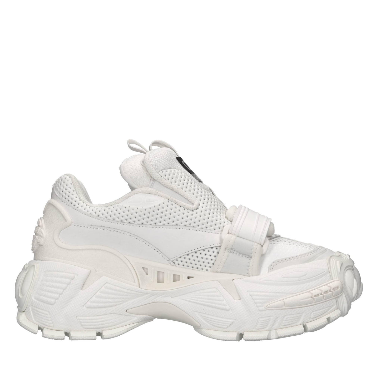 Sneakers in pelle e tessuto 