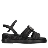 Sandali in pelle e rafia 