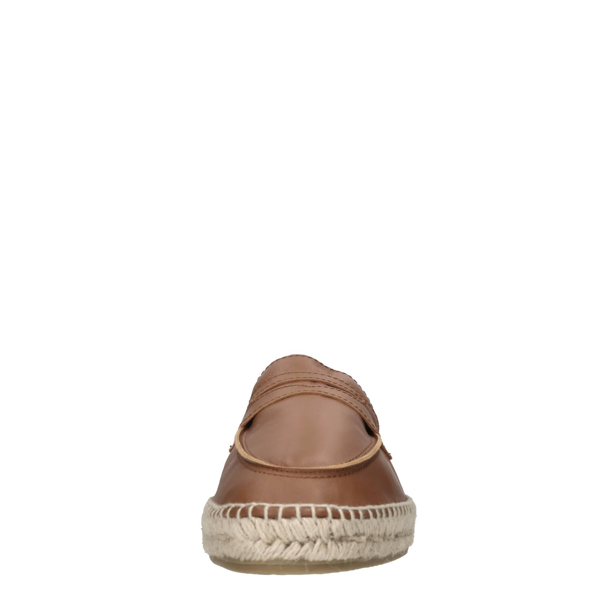 Mocassini espadrillas Nacho in pelle e rafia 