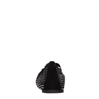 Ballerine in camoscio,tessuto elastico e strass 