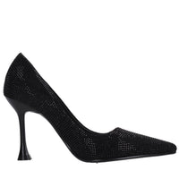Décolleté in tessuto e strass 