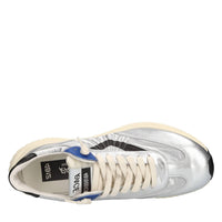 Sneakers in pelle e tessuto 