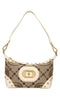 LA CARRIE Borsa in tessuto con inserti in pelle e borchie