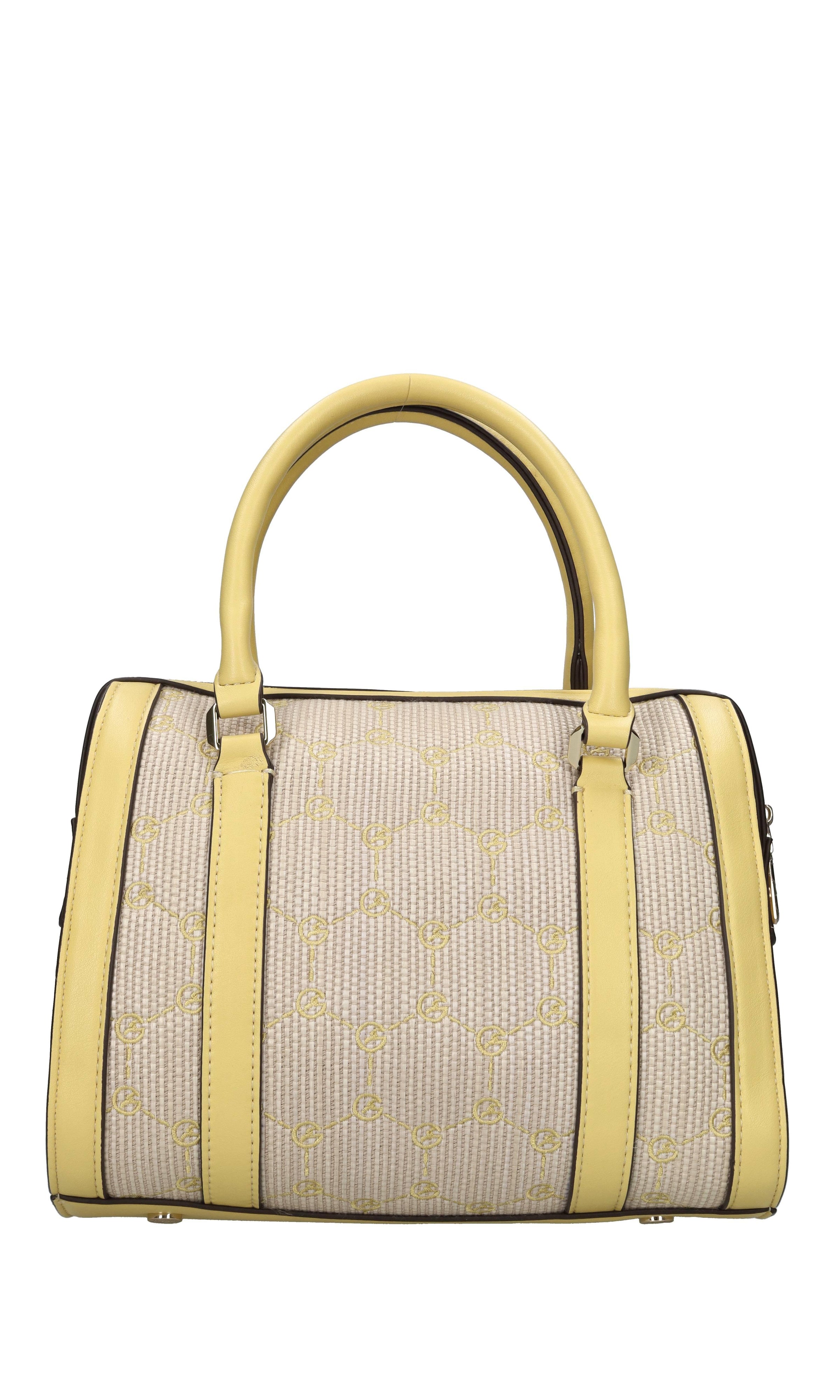 Borsa in ecopelle e tessuto 
