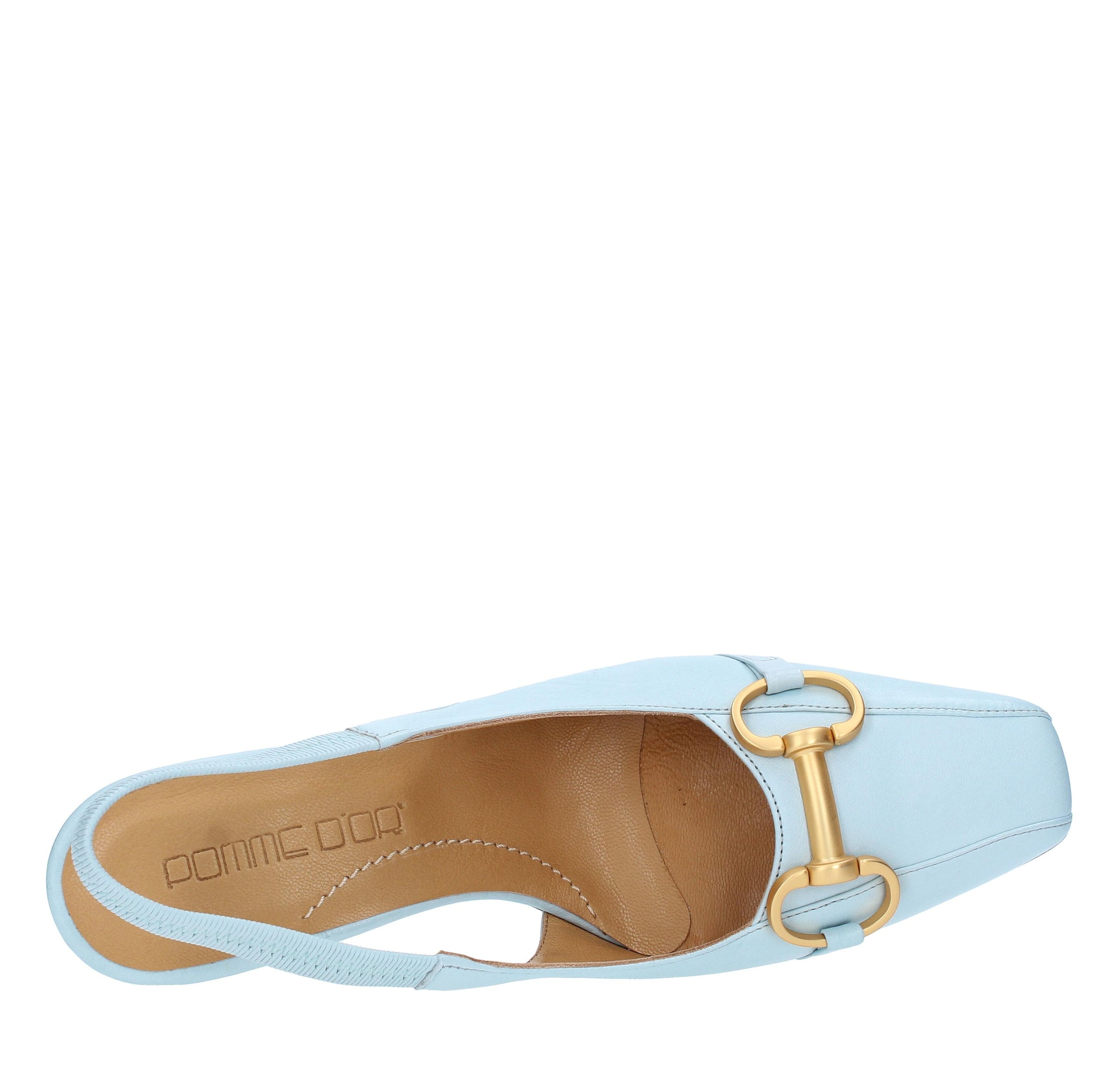 Décolleté slingback in pelle 