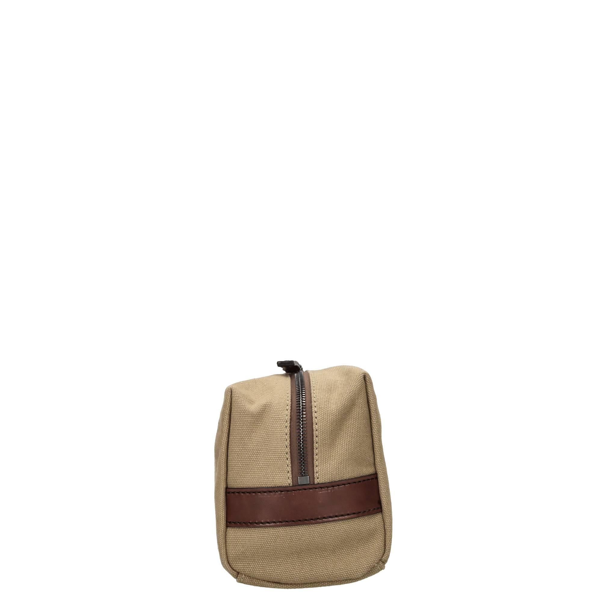 Beauty case in tessuto e pelle 