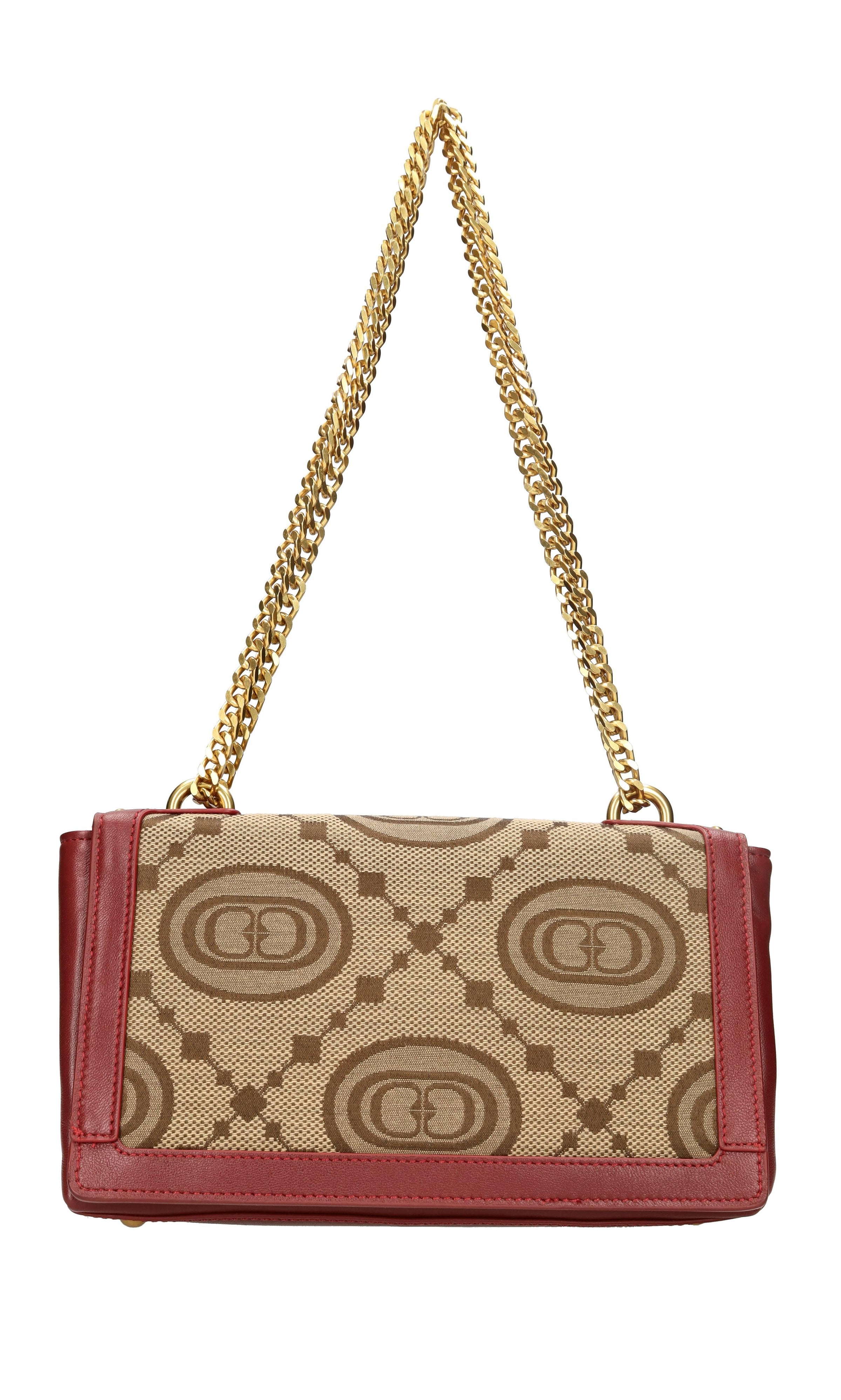 Borsa in pelle e tessuto 
