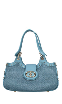 Borsa Romantic Ilary in pelle e rafia 