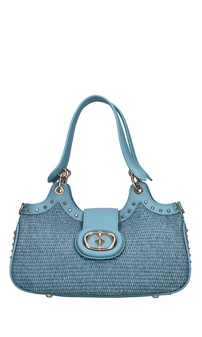 Borsa Romantic Ilary in pelle e rafia 