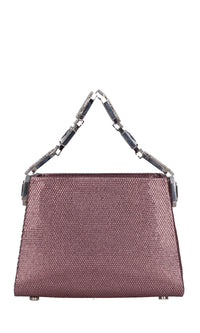 Borsa nicky lamè in tessuto e strass 