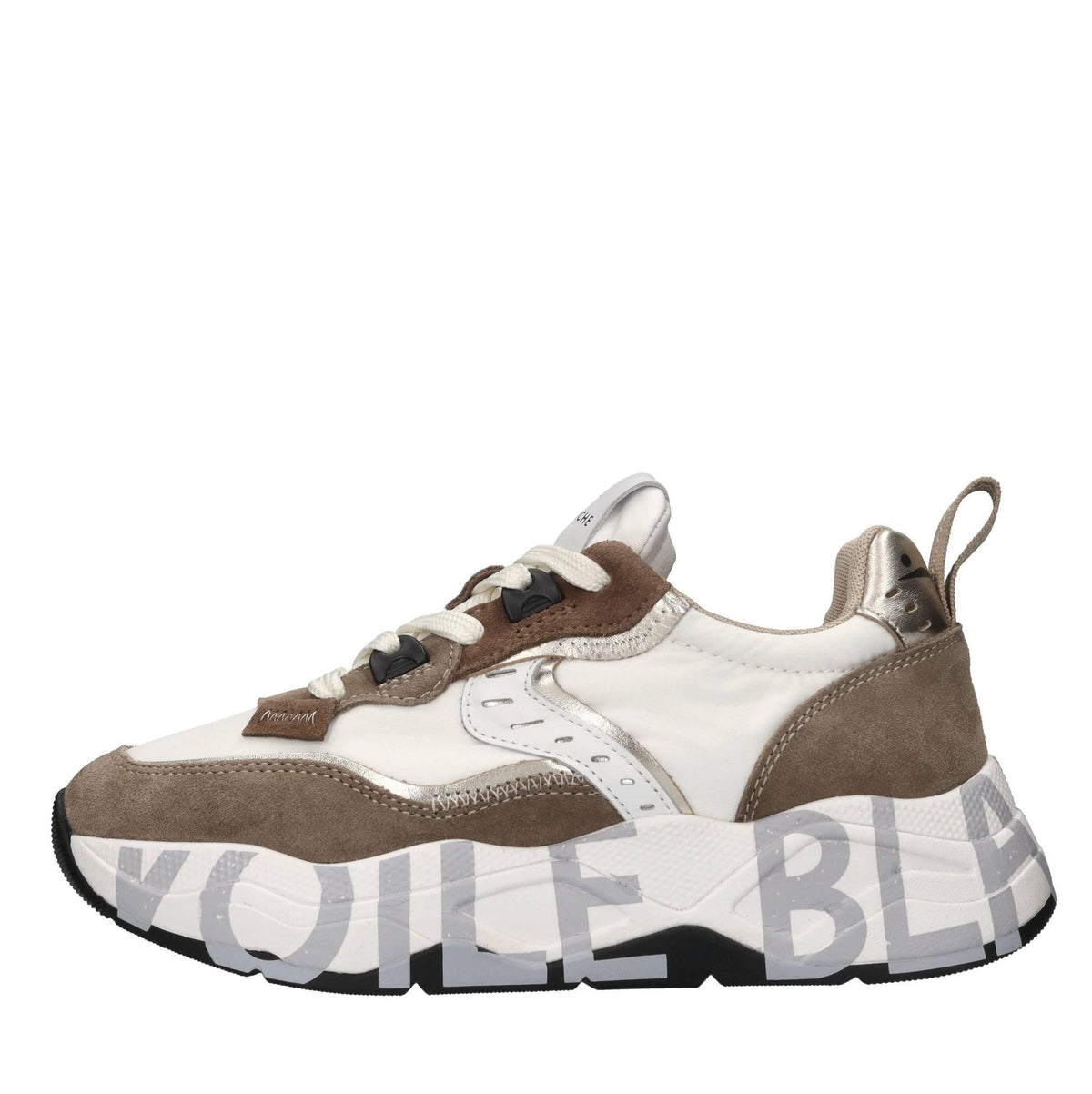 Sneakers in camoscio e tessuto 