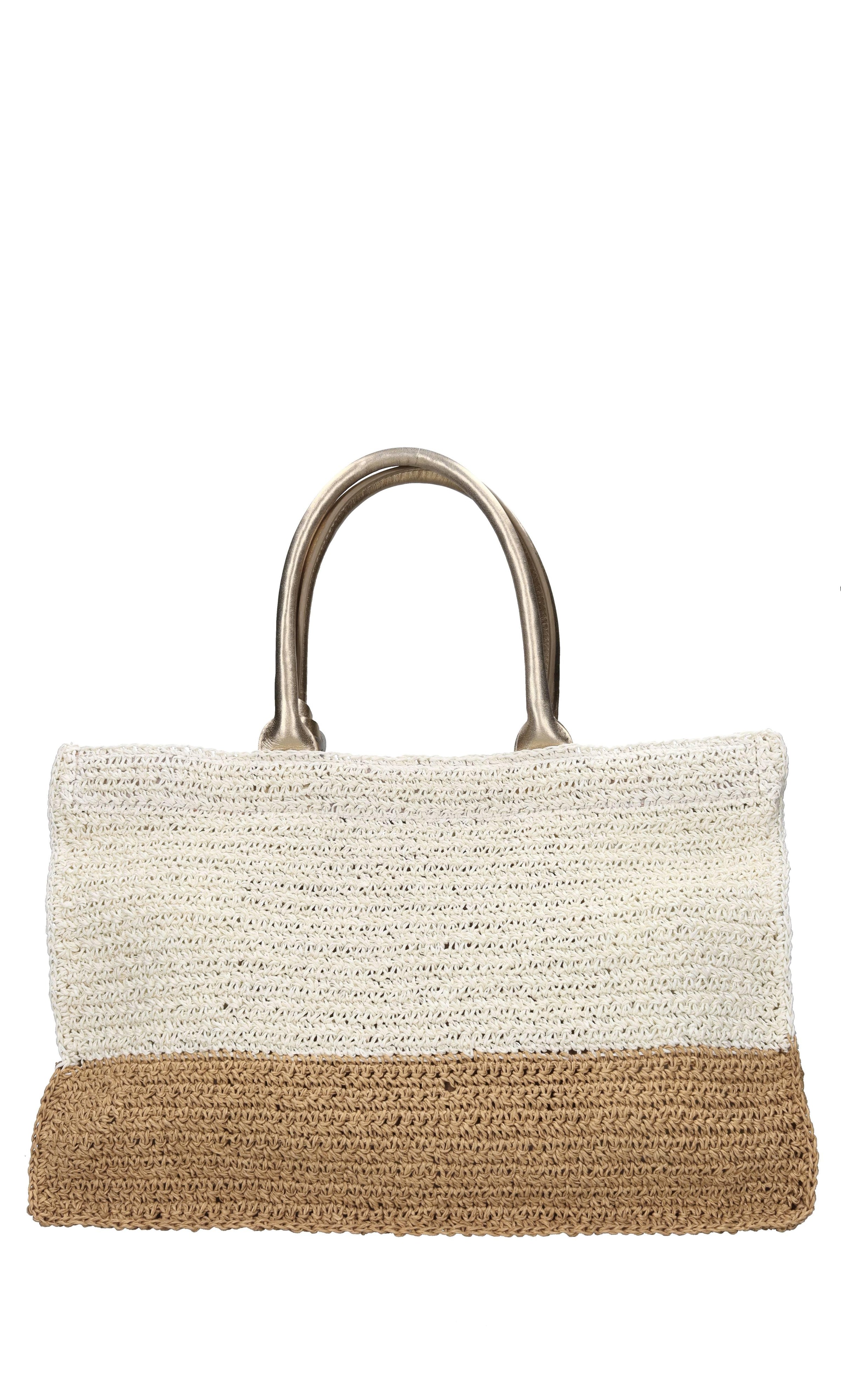 Borsa Ibiza in rafia e pelle 