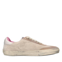 Sneakers in pelle e tessuto 