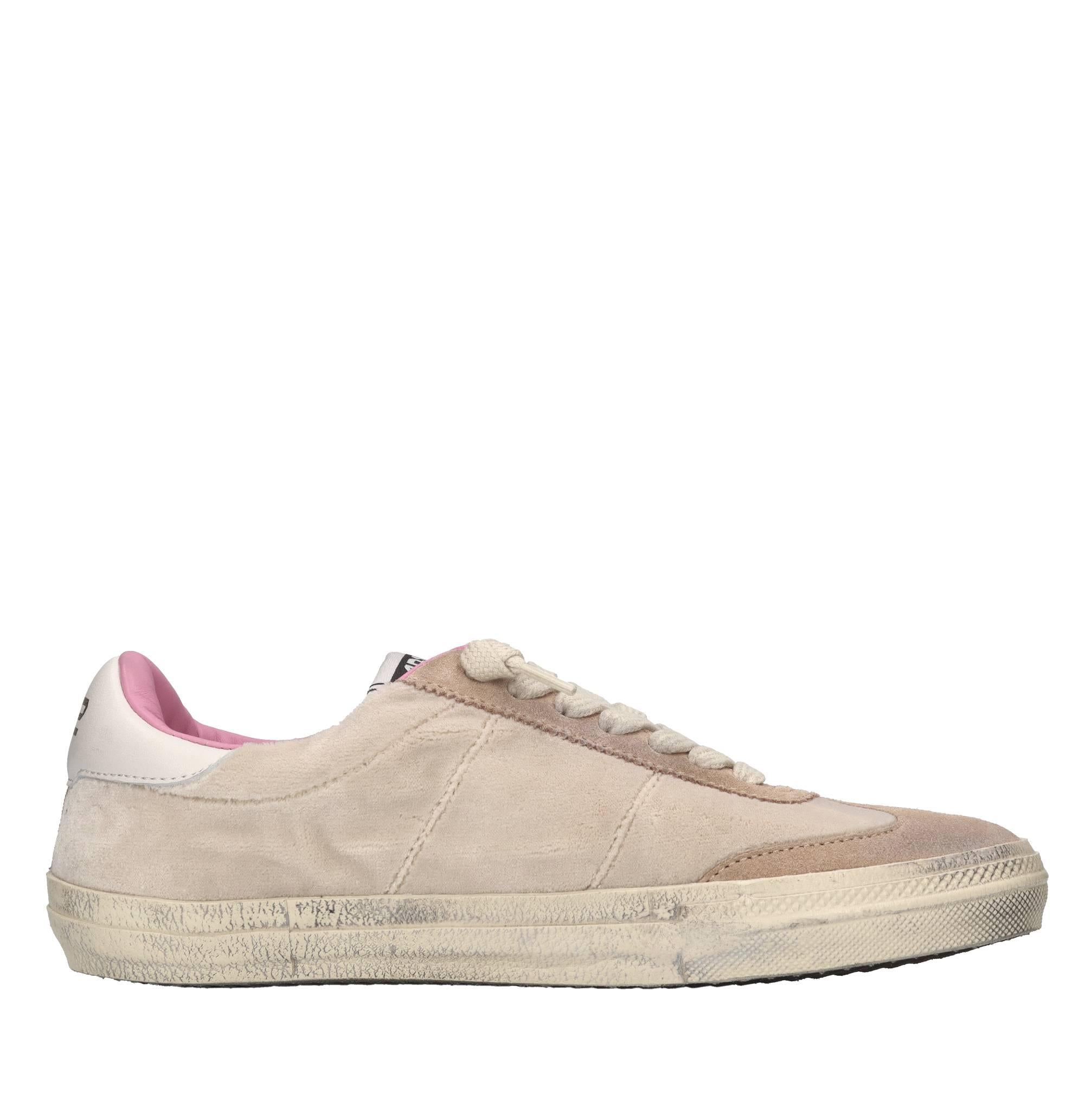 Sneakers in pelle e tessuto 