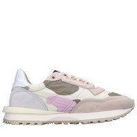Sneakers in pelle e tessuto 
