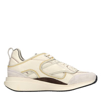 Sneakers in pelle e tessuto 