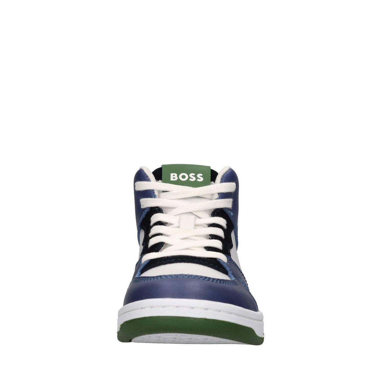 Sneakers in pelle e tessuto 