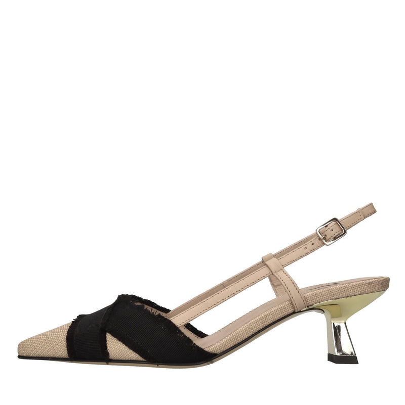 Décolleté slingback Girasol in pelle e tessuto 