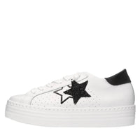 Sneakers in pelle e glitter 
