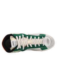 Sneakers in pelle e tessuto 