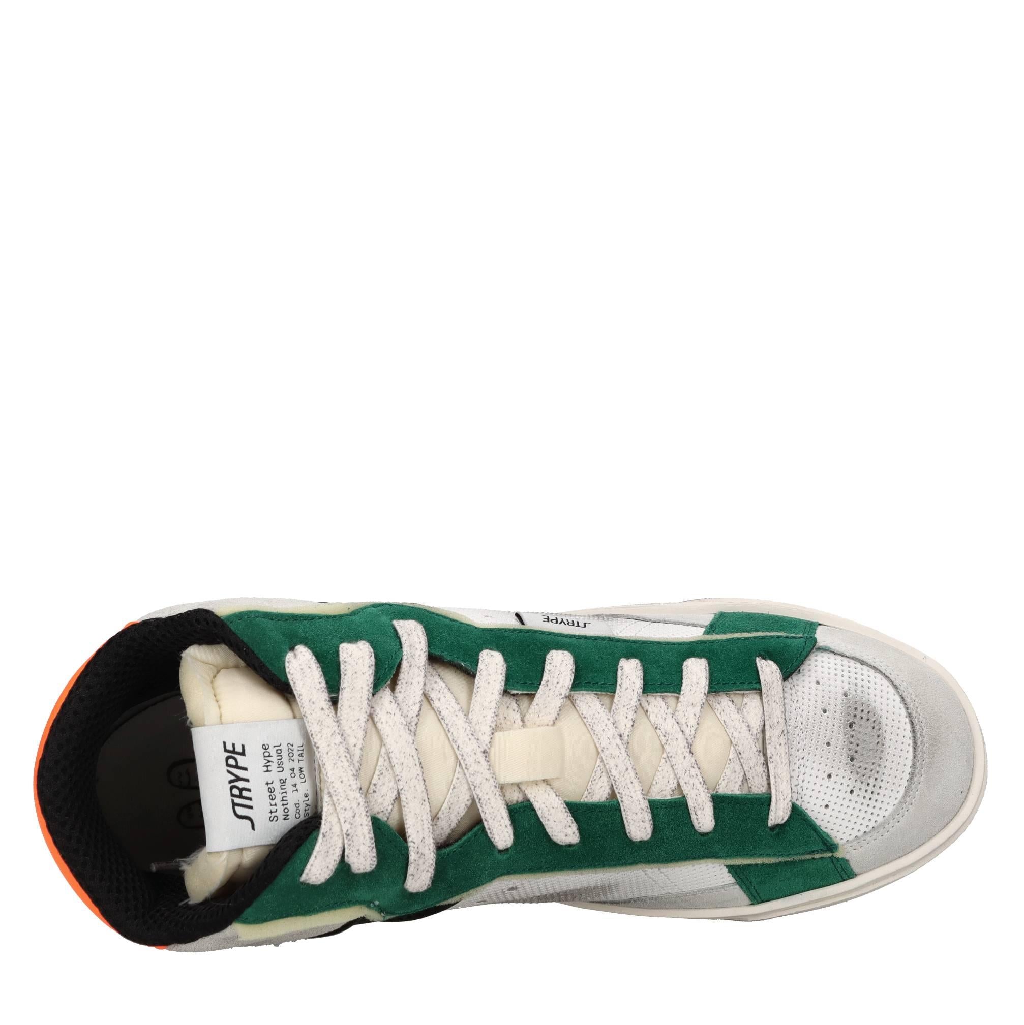 Sneakers in pelle e tessuto 