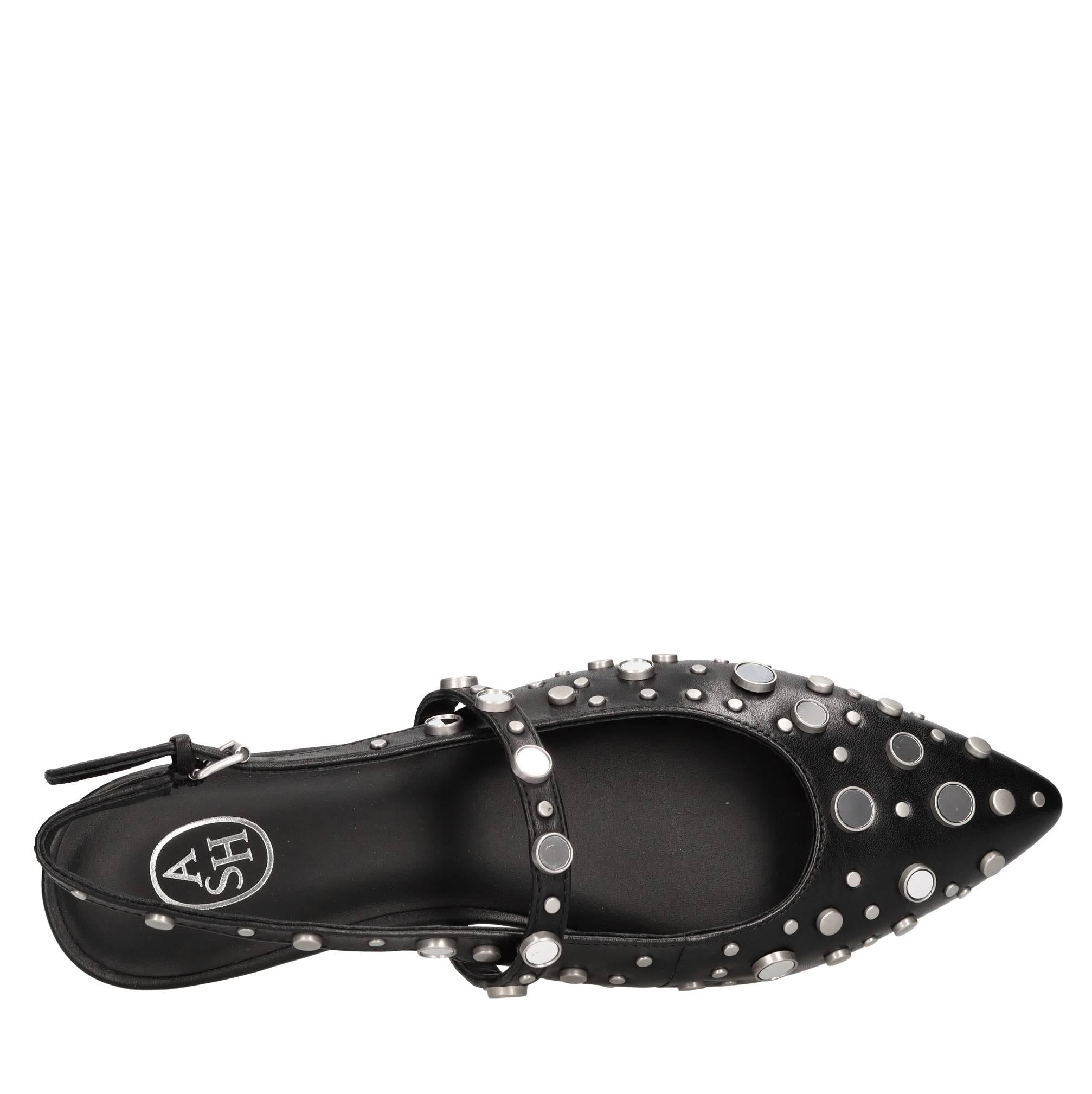 Ballerine slingback Brenda in pelle e borchie 