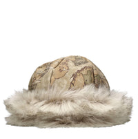 Colbacco in eco-nabuk con bordo in eco-pelliccia 