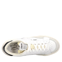 Sneakers in pelle e tessuto 
