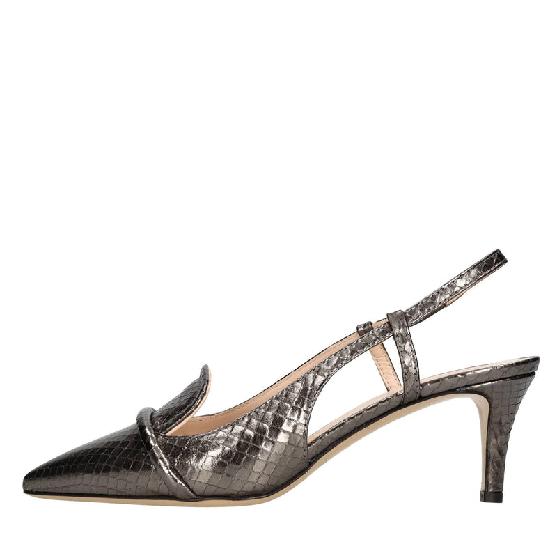 Décolleté slingback in pelle 