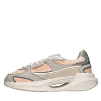 Sneakers in pelle e tessuto 