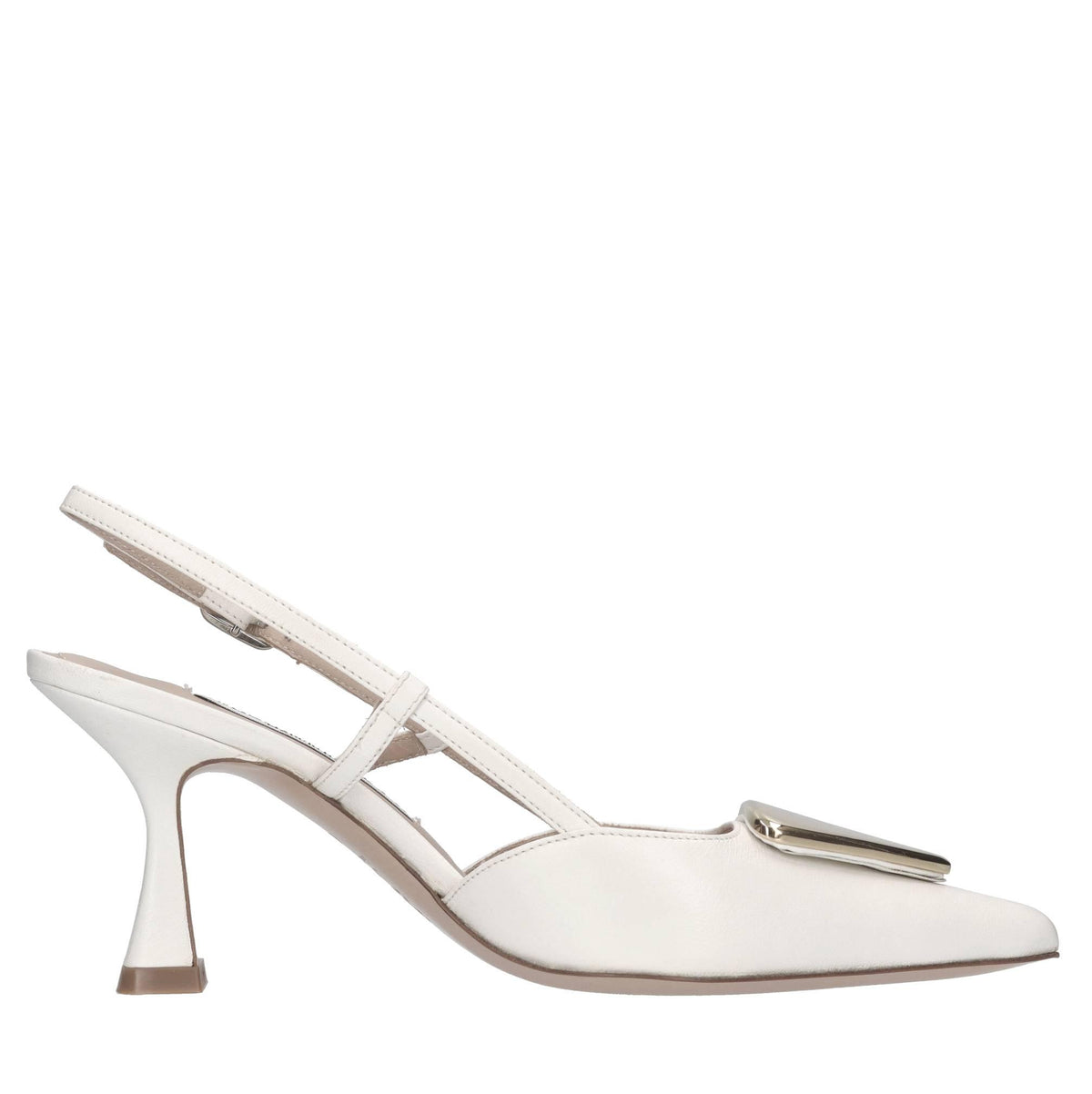 Décolleté slingback in pelle 