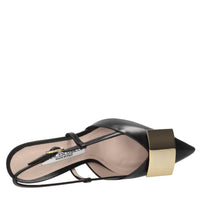Décolleté slingback in pelle 