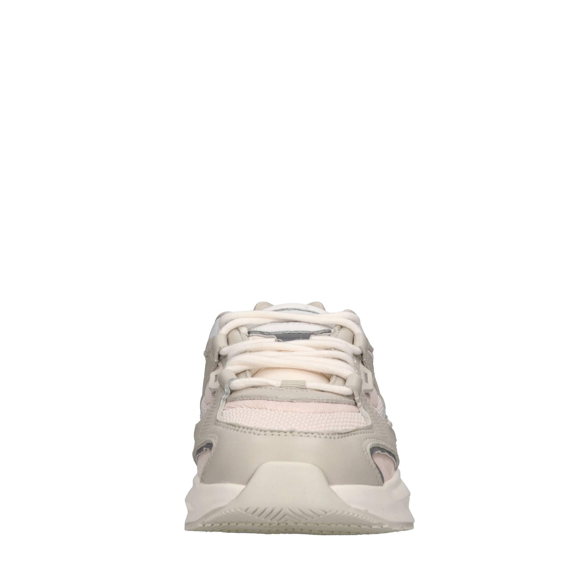Sneakers in pelle e tessuto 