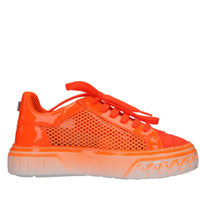 Sneakers in pelle e tessuto 
