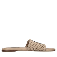 Sandali flat in tessuto crochet 