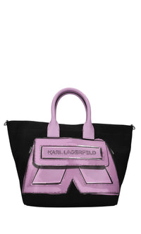 Borsa in tessuto ed ecopelle 