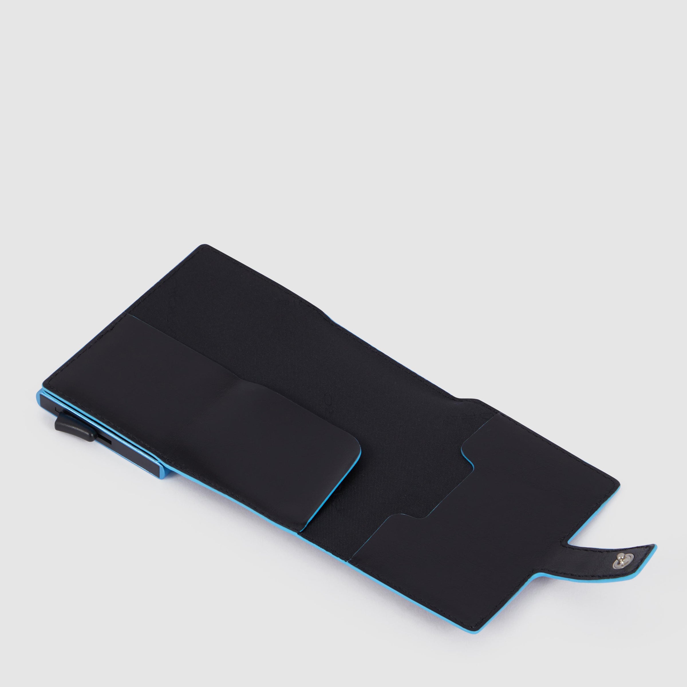 Portacarte di credito in pelle e metallo 
