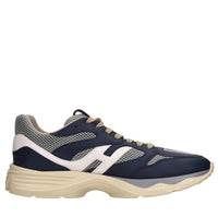 Sneakers in pelle e tessuto 
