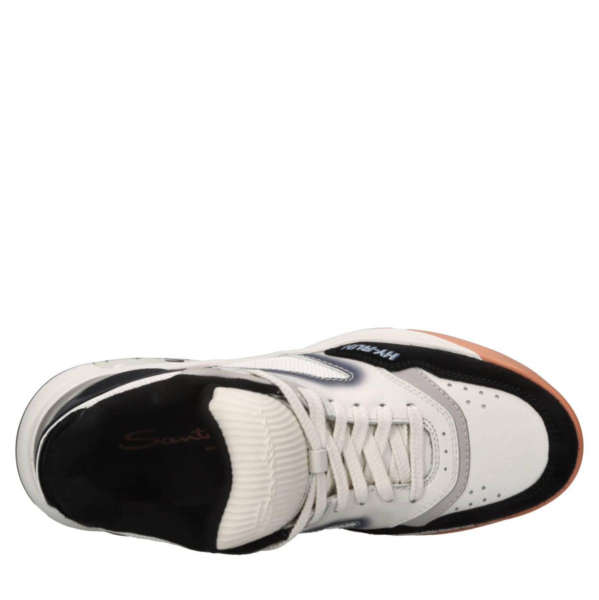 Sneakers in pelle camoscio e tessuto 