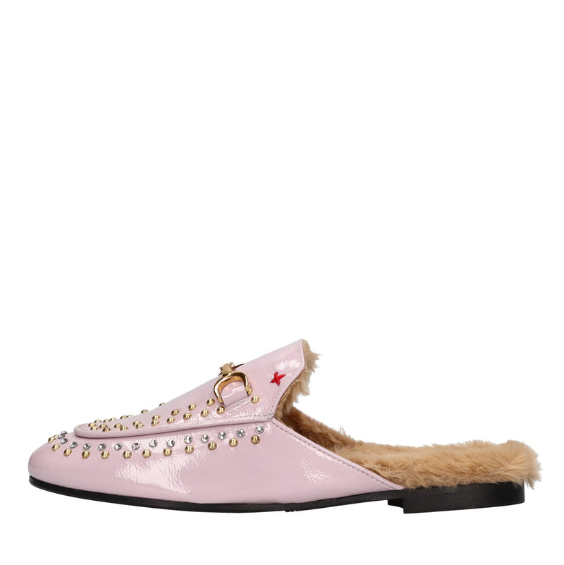 Sabot in pelle strass e borchie 
