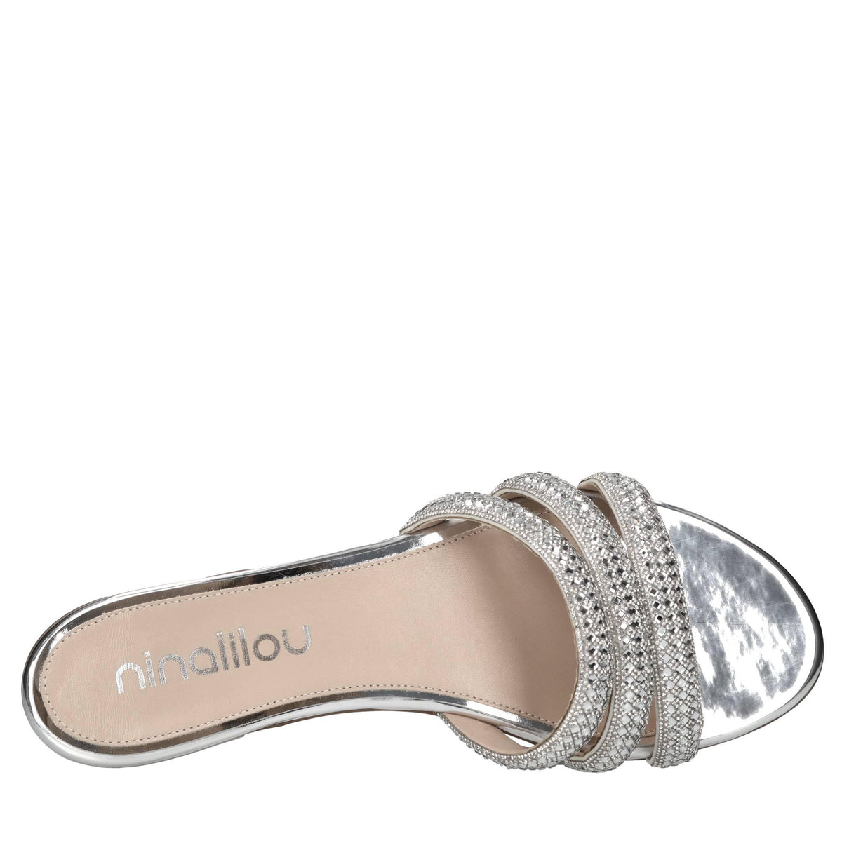 Mules in pelle e strass 