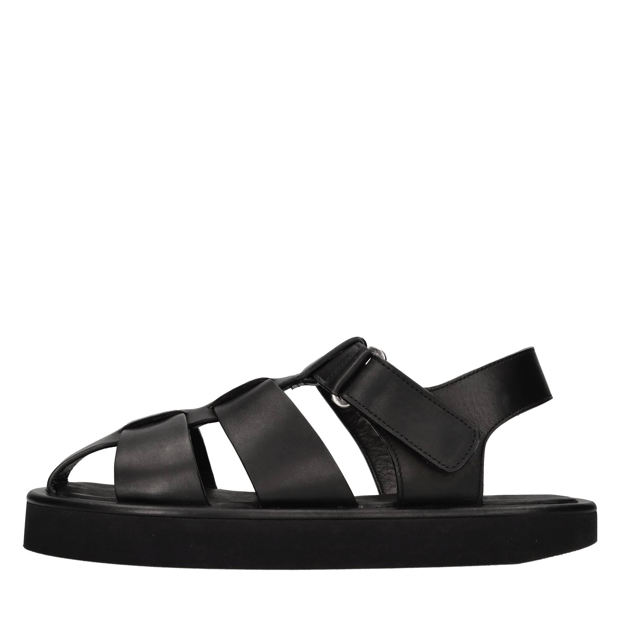 Sandali flat in pelle 